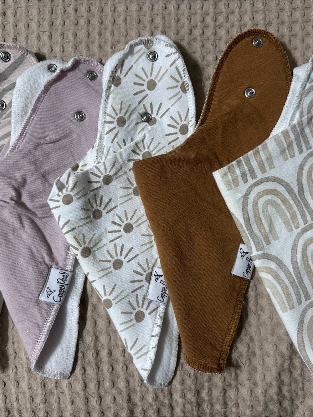 Copper Pearl Bibs & Burp Cloths